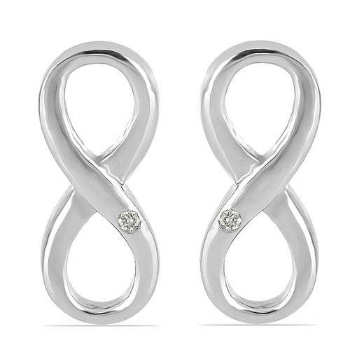 BUY 925 SILVER WHITE DIAMOND DOUBLE CUT GEMSTONE STYLISH EARRINGS